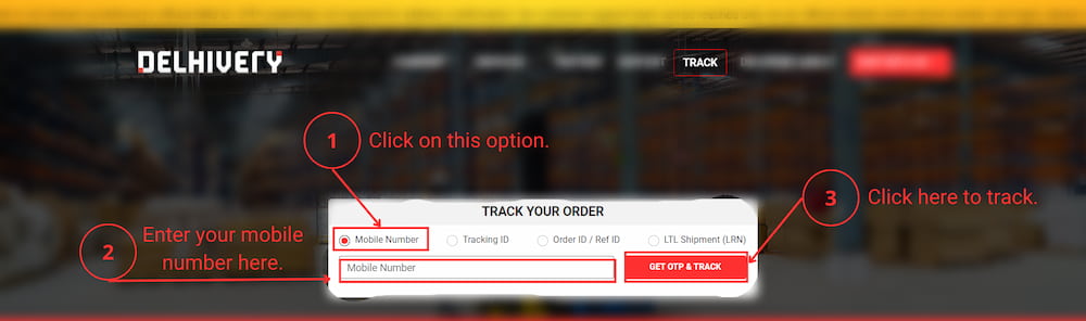 Delhivery tracking using mobile number