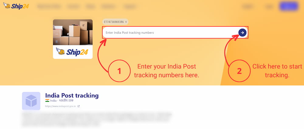 India Post tracking on Ship24