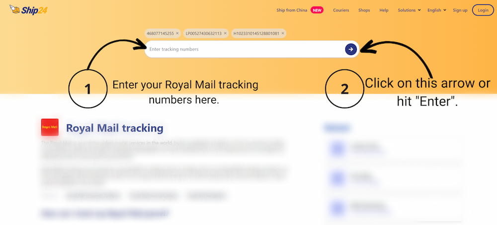 Royal Mail tracking on Ship24