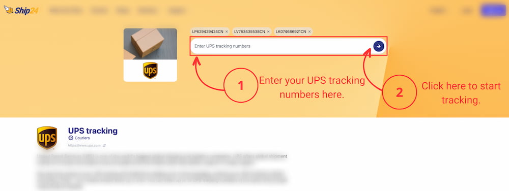 UPS tracking on Ship24