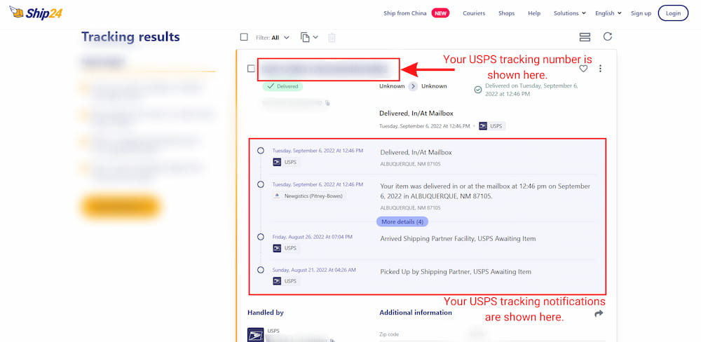 USPS Tracking Notifications